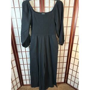 Any Body One-piece/Jumper/Romper Black smocked wide-leg pants size M